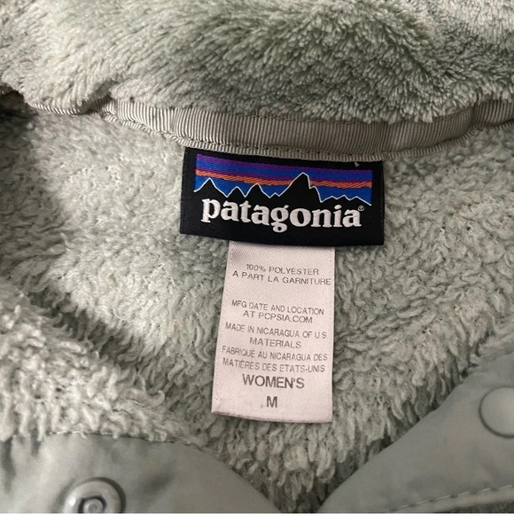 Women's Patagonia Synchilla Snap-T Re-Tool Mint Green Fleece Pullover Jacket M - Picture 5 of 8